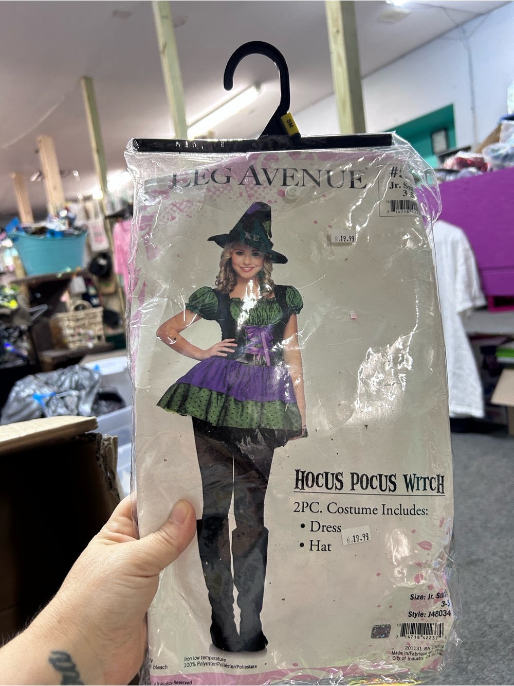 Leg Avenue Green and Purple Hocus Pocus Witch Costume with Hat